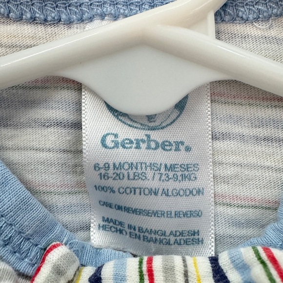 Gerber Baby Striped Zip-Up Footed Sleeper - Picture 4 of 7